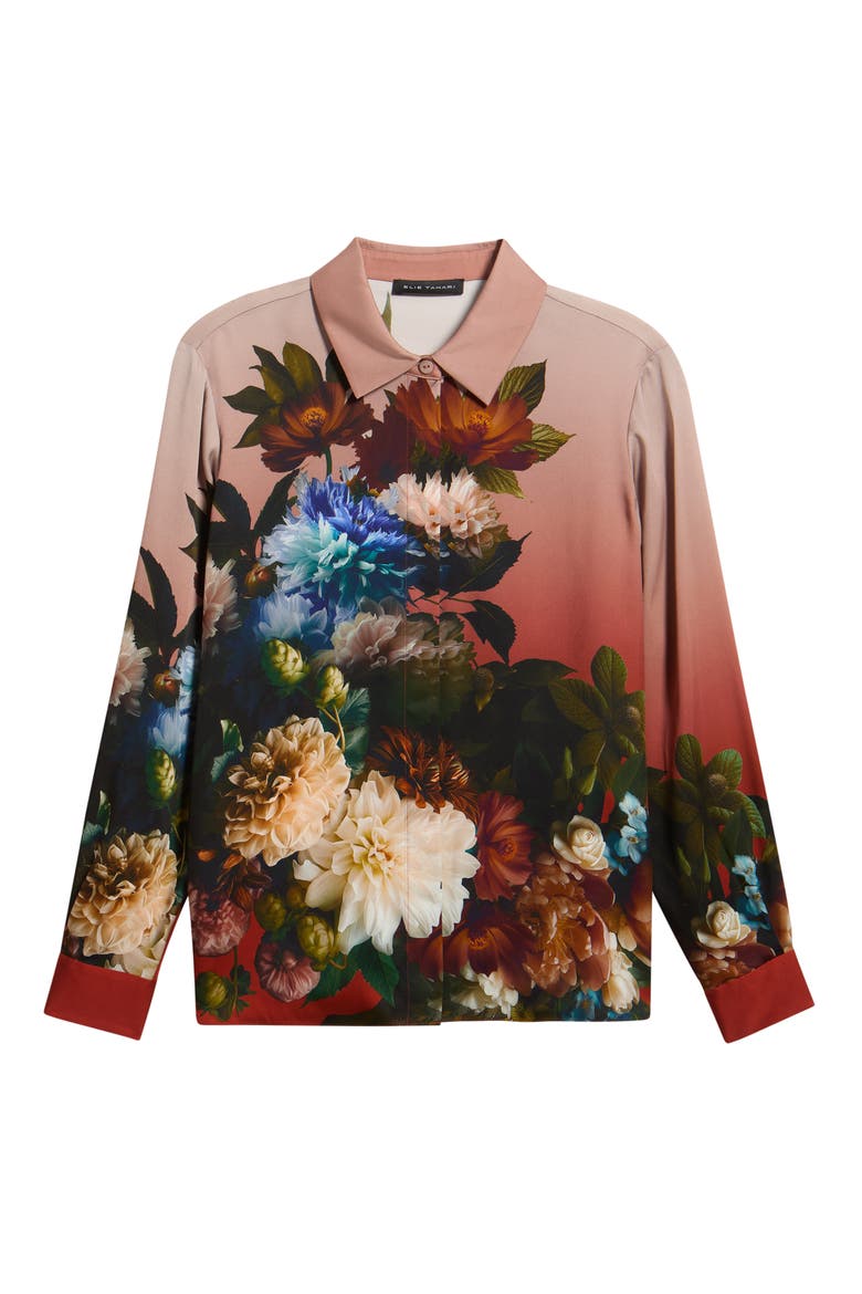 The Shae Print Silk Blend Shirt, Alternate, color, MYSTICAL FORREST