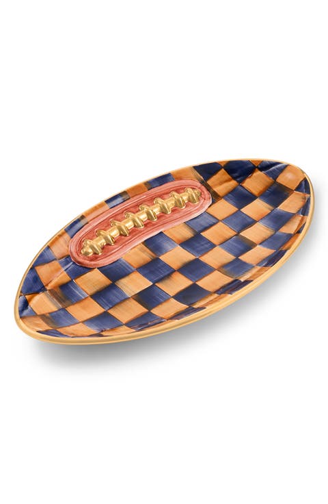 Check Football Ceramic Serving Tray