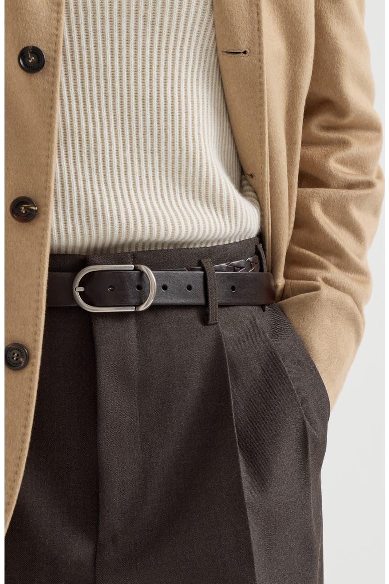 Braided leather belt, Alternate, color, Rust Brown