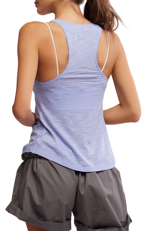 Shop Free People New Day Racerback Tank Top In Peri Purple