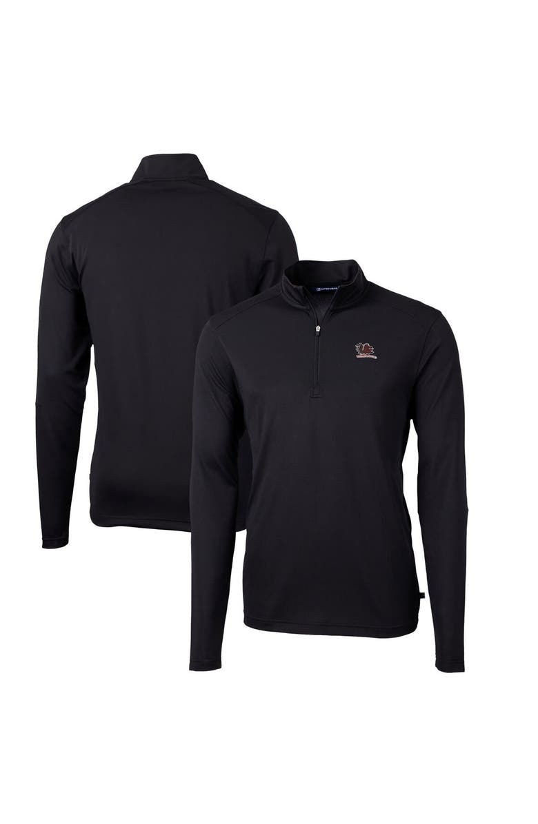 Cutter & Buck Men's Cutter & Buck Black South Carolina Gamecocks Big & Tall Virtue Eco Pique Recycled Quarter-Zip DryTec Top, Main, color,
