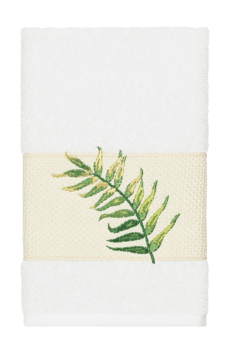 Linum Home Textiles Zoe Embellished Hand Towel - White, Main, color, White