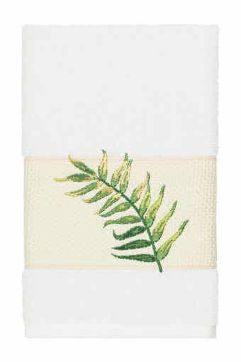 Linum Home Textiles Zoe Embellished Hand Towel - White