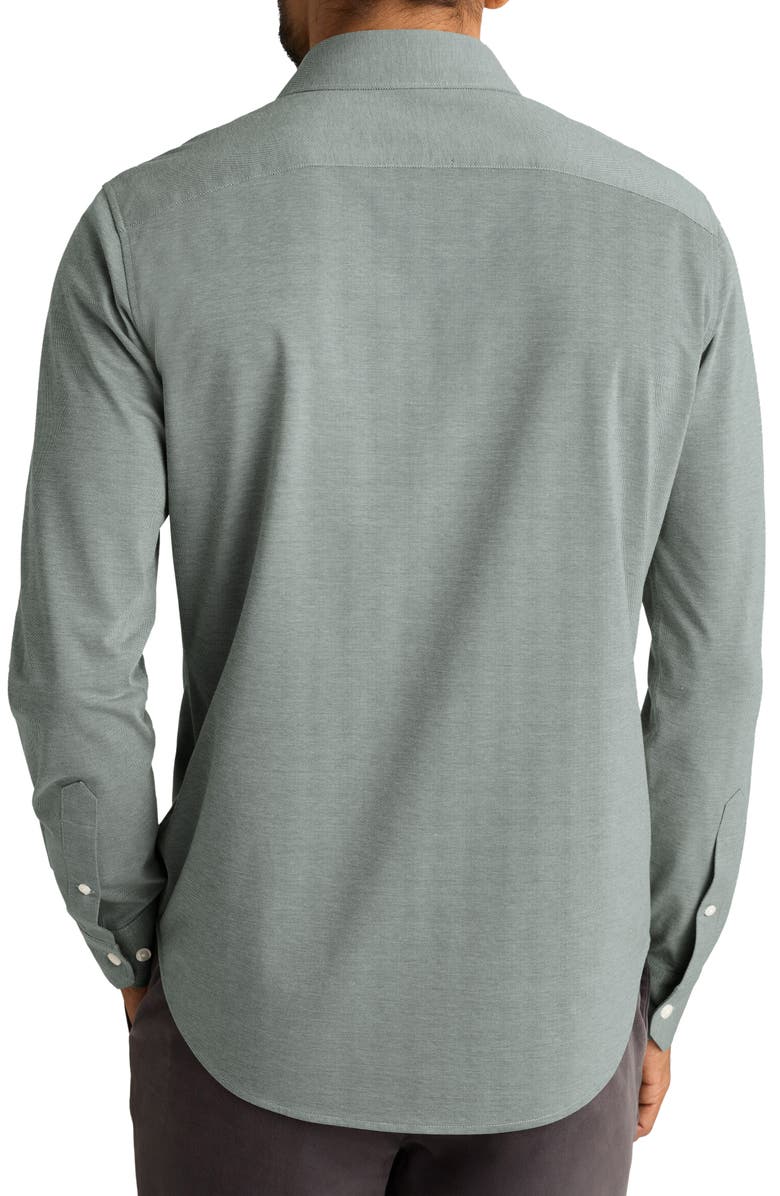 Bonobos Wear to Work Slim Fit Cotton Blend Piqué Performance Button-Up Shirt, Alternate, color, Pineneedle