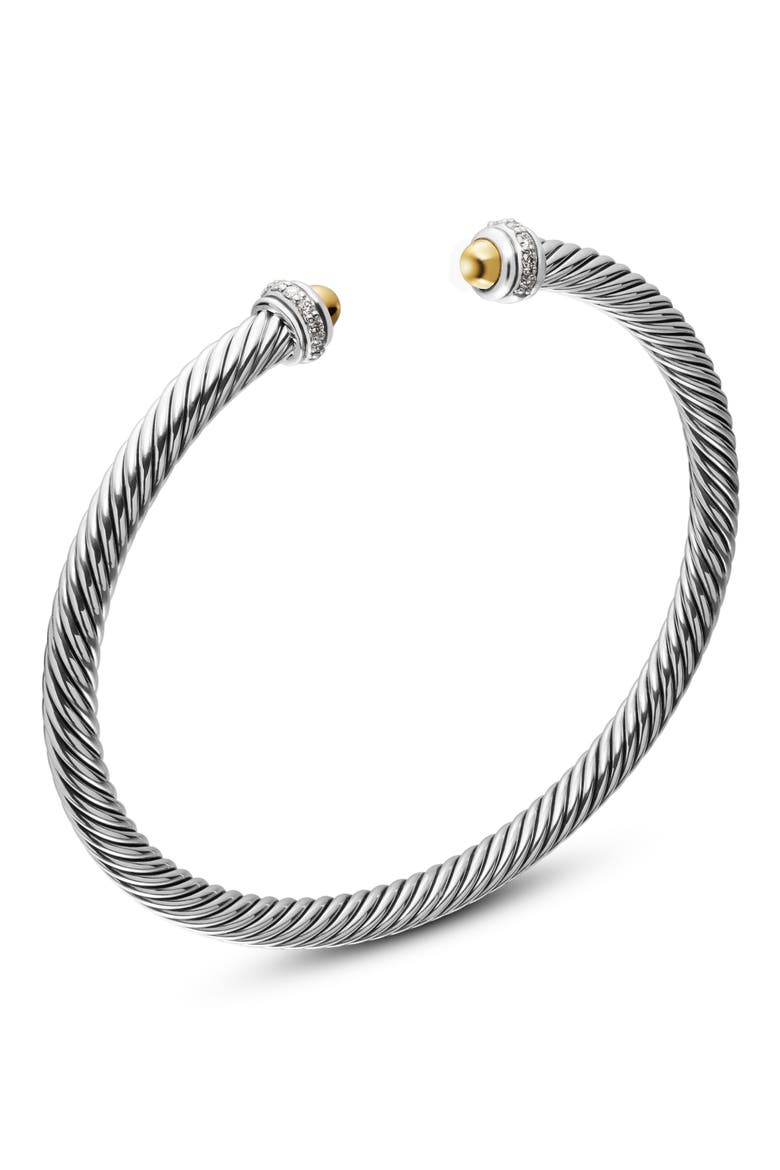 Cable Classic Collection® Bracelet with Diamond and 18K Gold, Alternate, color, YELLOW GOLD/ SILVER/ DIAMOND