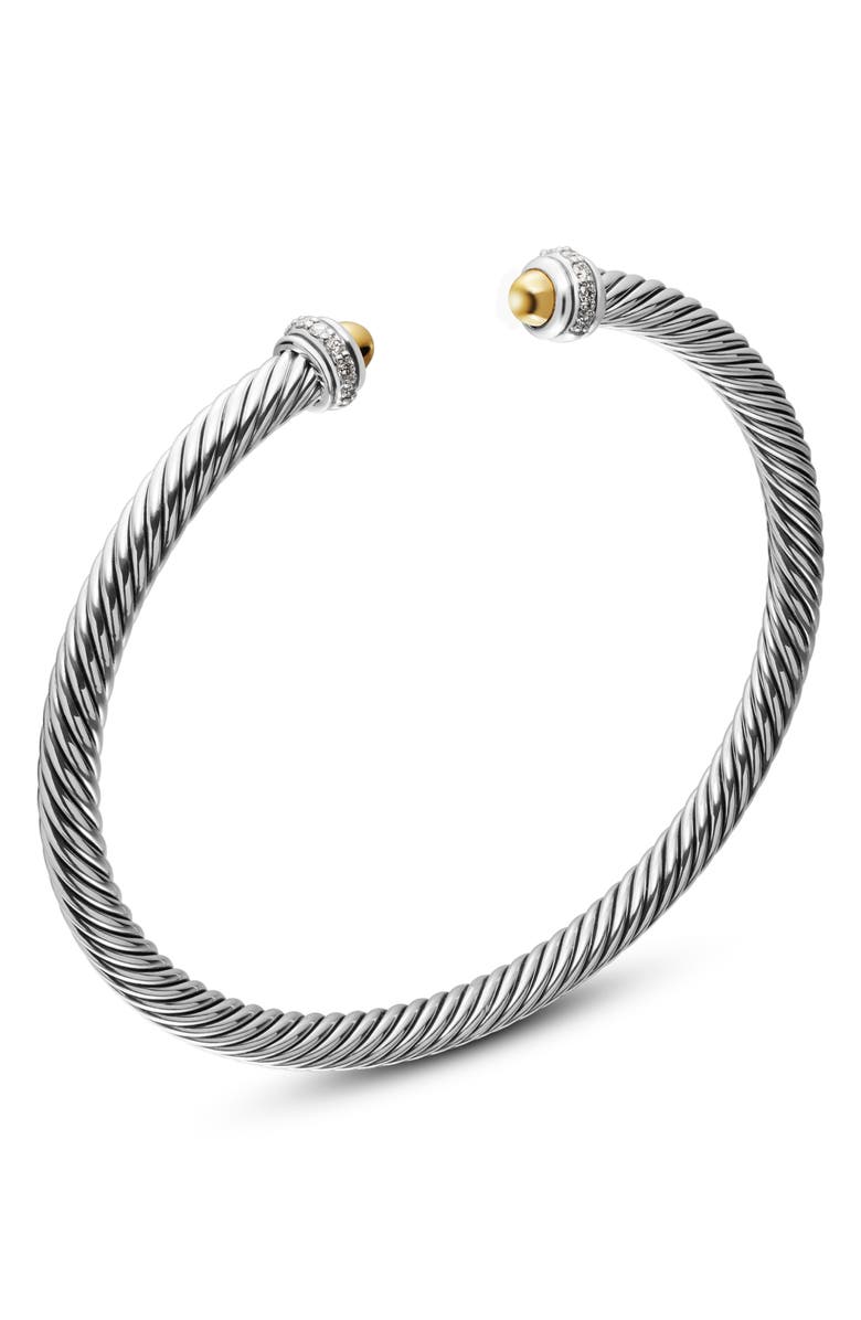 David Yurman Cable Classic Collection<sup>®</sup> Bracelet with Diamond and 18K Gold, Alternate, color, Yellow Gold/ Silver/ Diamond
