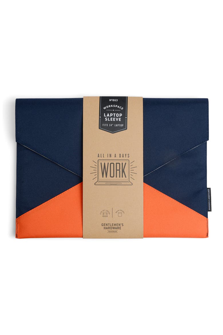 14-Inch Laptop Sleeve, Main, color, ORANGE/ BLACK