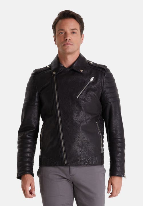 Furniq Uk Quentin Leather Jacket In Black