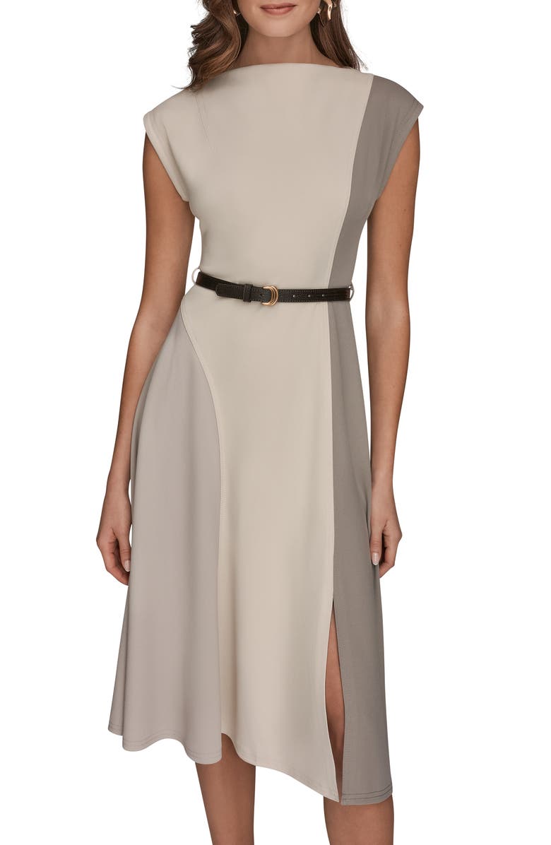 Donna Karan New York Colorblock Sleeveless Midi Dress, Main, color, Vapor/ Vell