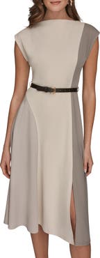 Donna Karan New York Colorblock Sleeveless Midi Dress