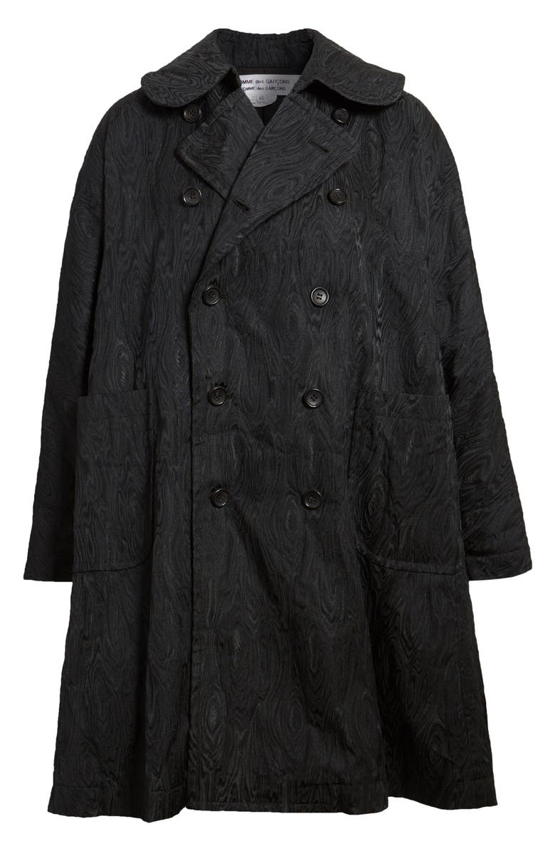 Comme des Garçons Moiré Pattern Jacquard Double Breasted Coat, Main, color,