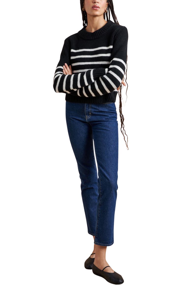 Mini Marin Sweater, Alternate, color, Black/Cream