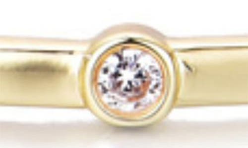 Adornia 14k Gold Plated Skinny Cuff With Cz Stone In Gold