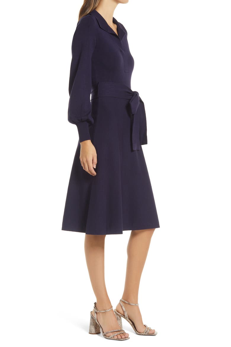 Ballon Long Sleeve Sweater Dress, Alternate, color, NAVY