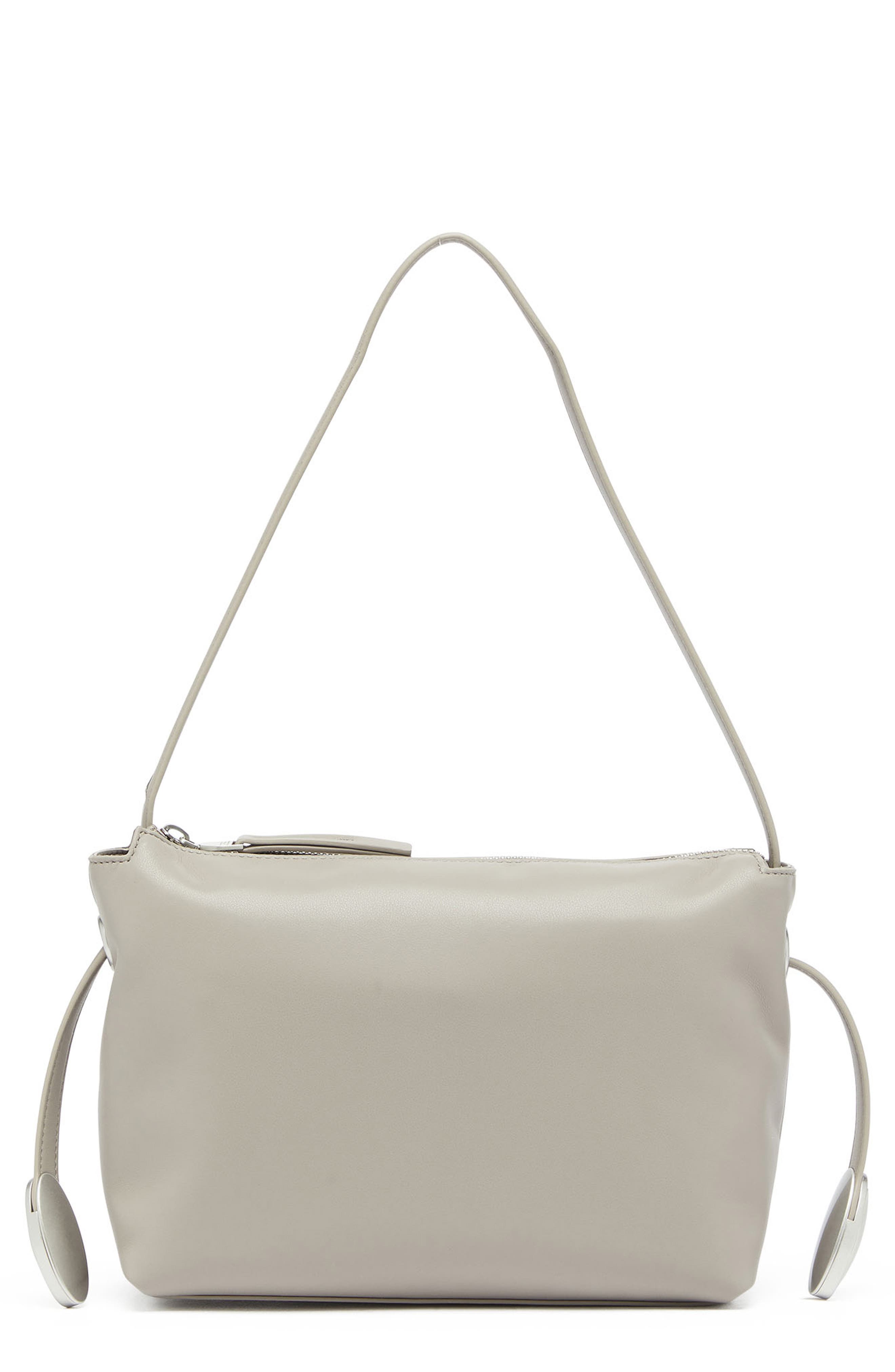 DIESEL<sup>®</sup> D-Rop Leather Shoulder Bag, Main, color, Grey