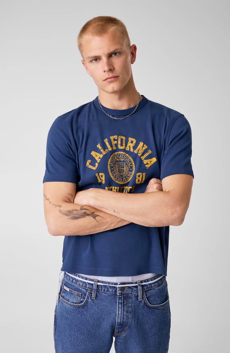 GUESS Sueded Jersey Graphic T-Shirt, Alternate, color, F7ix-Open
