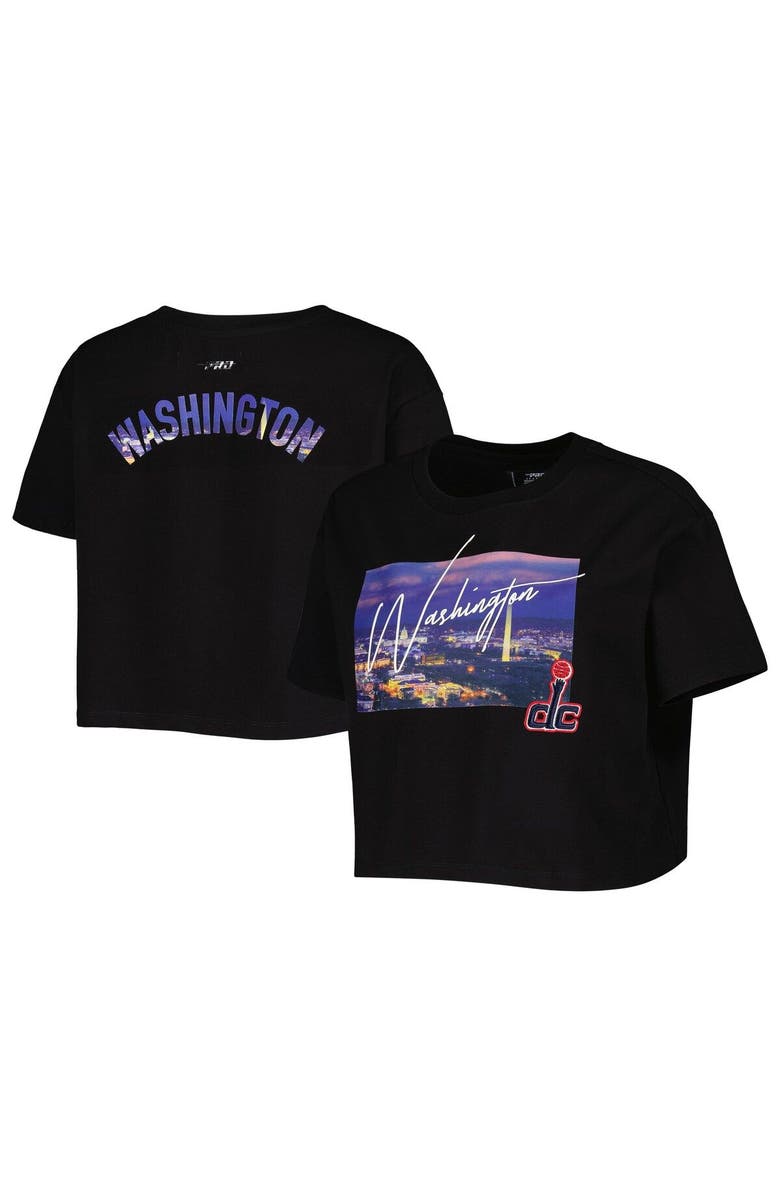 PRO STANDARD Women's Pro Standard Black Washington Wizards Cityscape Crop Boxy T-Shirt, Main, color, 