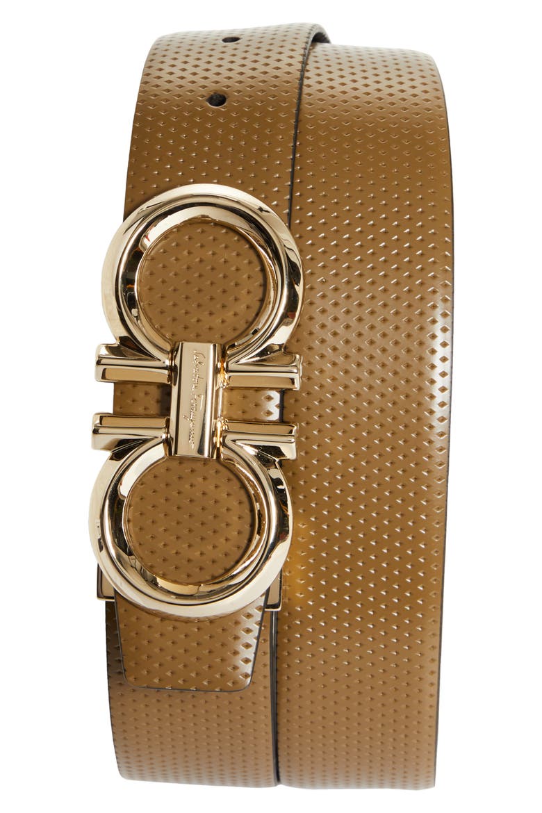 Double Gancio Textured Leather Belt, Main, color, RAFIA NERO