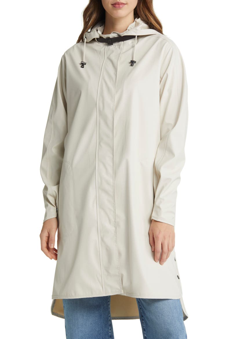 Hooded Raincoat, Alternate, color, MILK CREME
