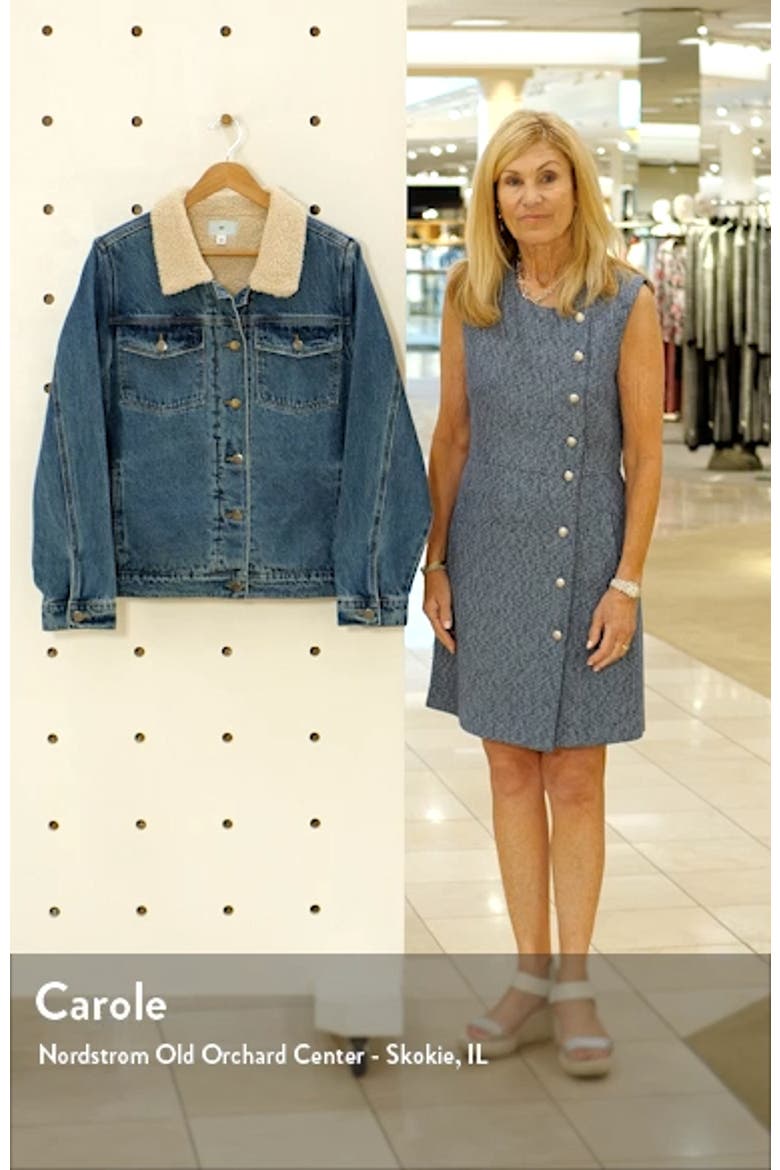 Denim Oversize Trucker Jacket with Faux Shearling Collar video