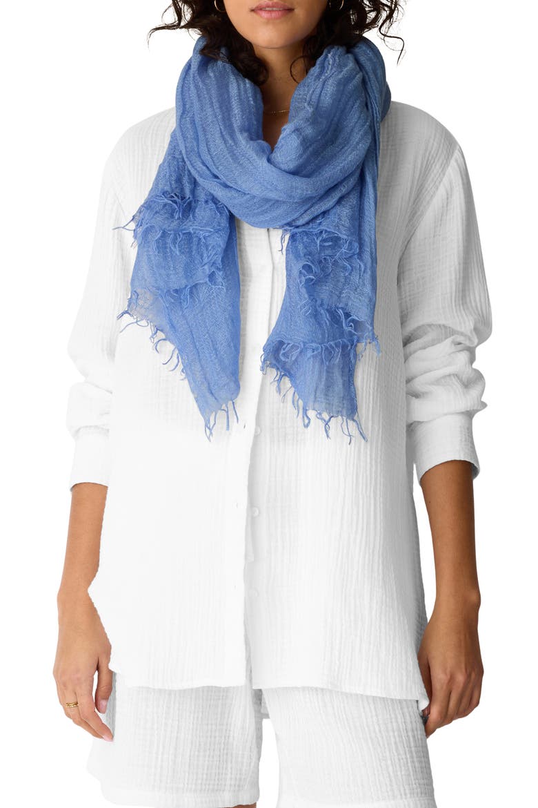 Organic Linen Blend Scarf, Main, color, CORNFLOWER