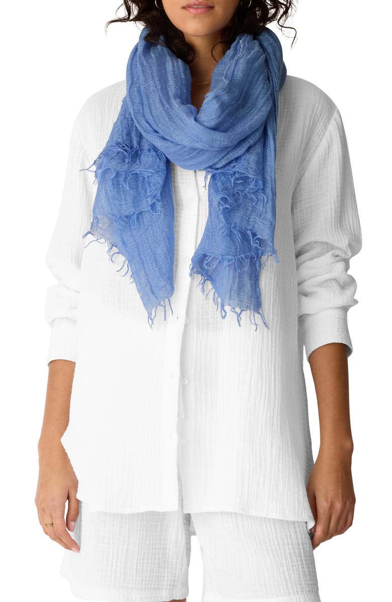 Eileen Fisher Organic Linen Blend Scarf, Main, color, Cornflower