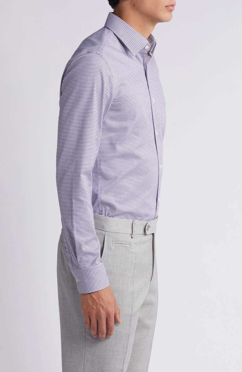 BOSS Hank Kent Stripe Stretch Dress Shirt, Alternate, color, Light Purple