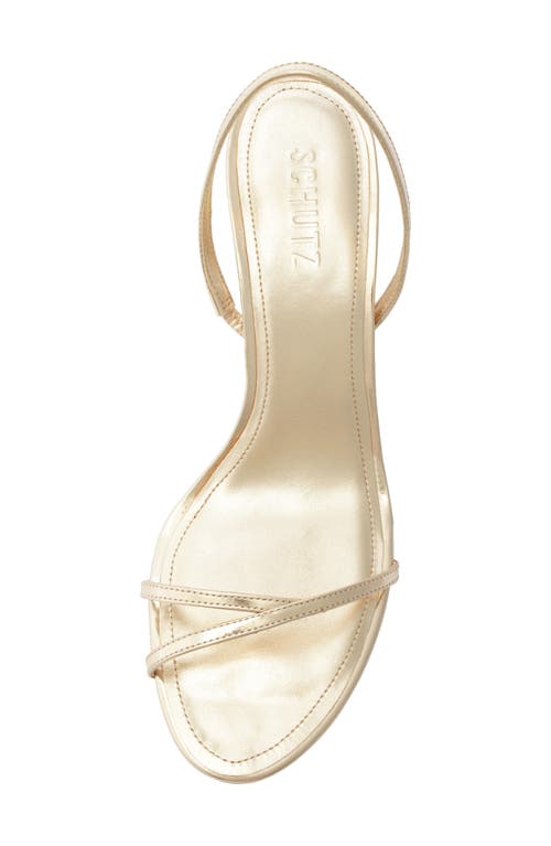 Schutz Diana Metallic Slingback Sandal In Platina