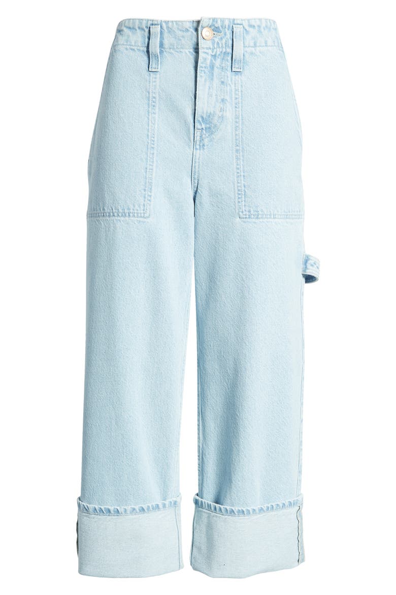 Major Leagues Wide Leg Crop Jeans, Alternate, color, LIGHT STONE