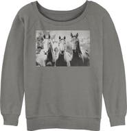 Lost Gods Junior's Lost Gods Black and White Horses Sweatshirt