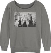 Lost Gods Junior's Lost Gods Black and White Horses Sweatshirt