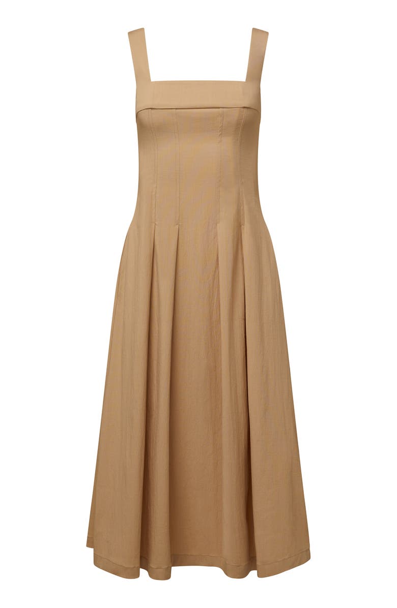 WeWoreWhat Corset Pleated Midi Dress, Main, color,