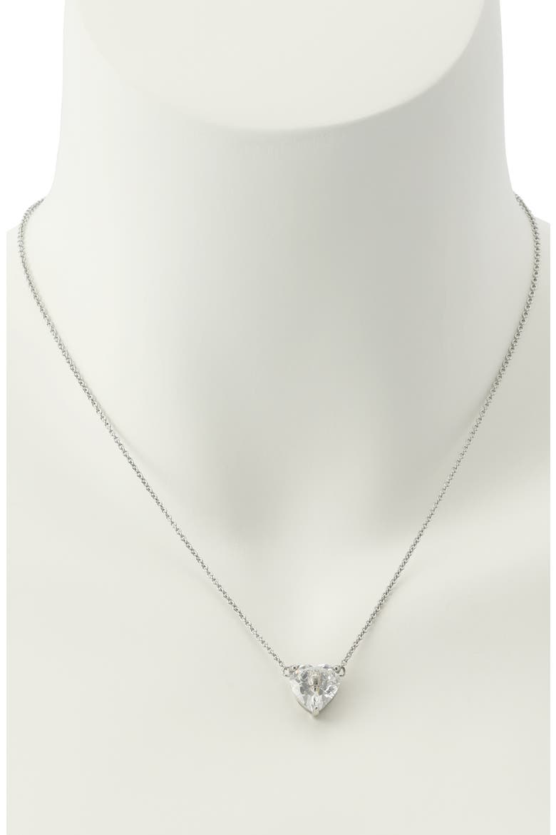 Heart Pendant Necklace, Alternate, color, RHODIUM/ CRYSTAL