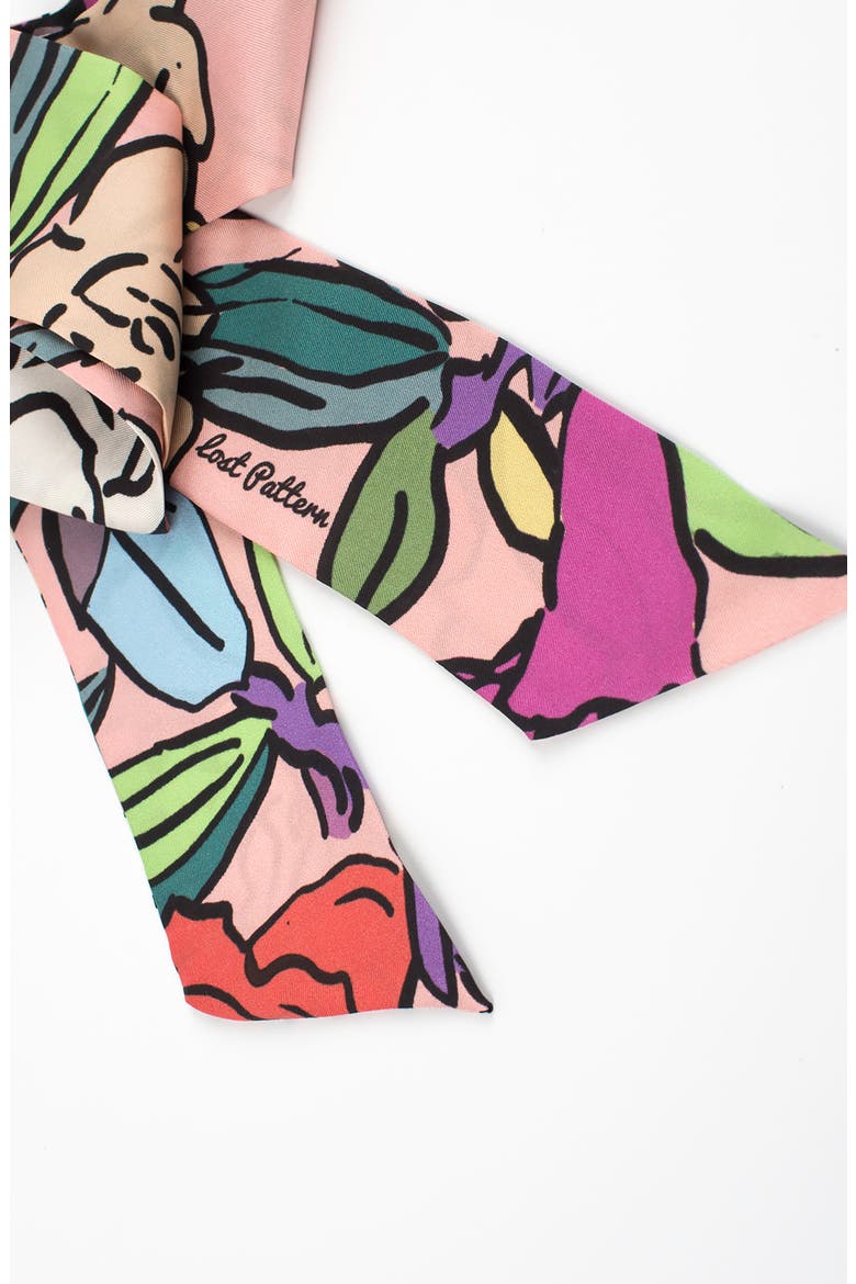 Azalea Skinny Silk Scarf, Alternate, color, ROUGE