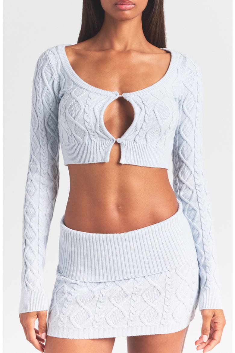 Sweater Knit Crop Cardigan, Main, color, ZEN BLUE