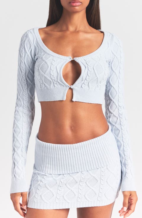 Sweater Knit Crop Cardigan (Regular & Plus)