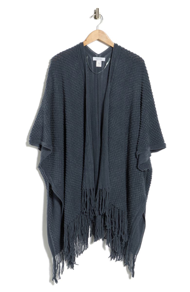 Nine West Dot Textured Knit Duster, Alternate, color, Indigo