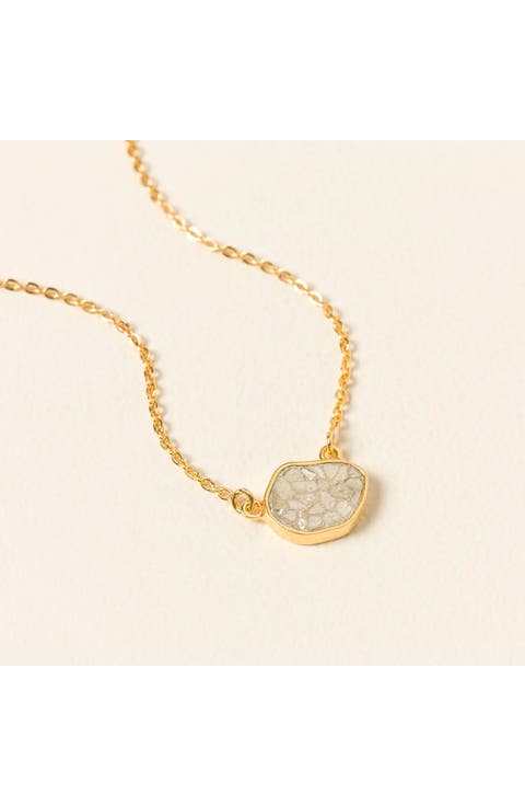 Sliced Raw Diamond Pebble Necklace by Shana Gulati