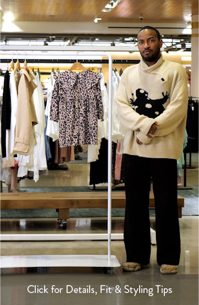 Kids' Ruffle Long Sleeve Cotton Blend Dress, sales video thumbnail