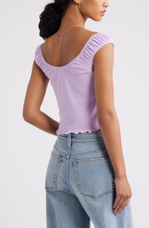 Bp. Pointelle Cap Sleeve Top In Purple