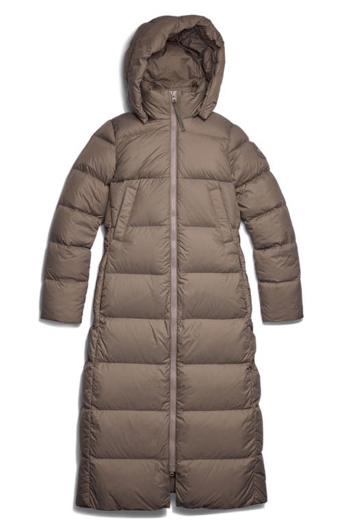 Canada Goose Mystique Tonal Label 750 Fill Power Down Long Puffer Coat In Brown