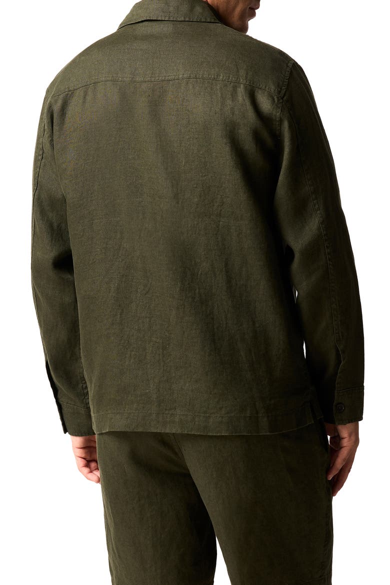 Resort Linen Overshirt, Alternate, color, DARK OLIVE