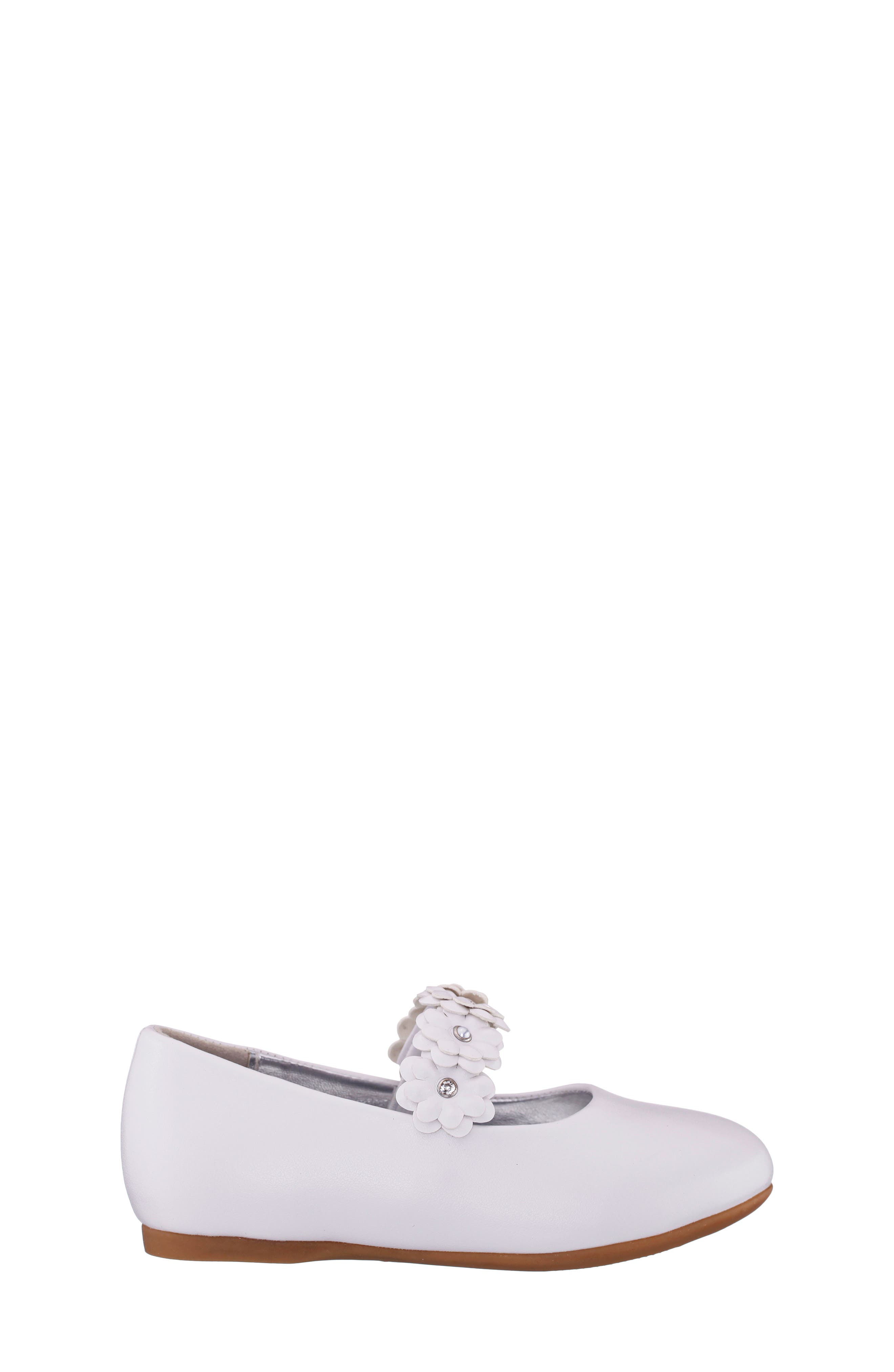 Kids' Rozy Flat, Alternate, color, WHITE SMOOTH