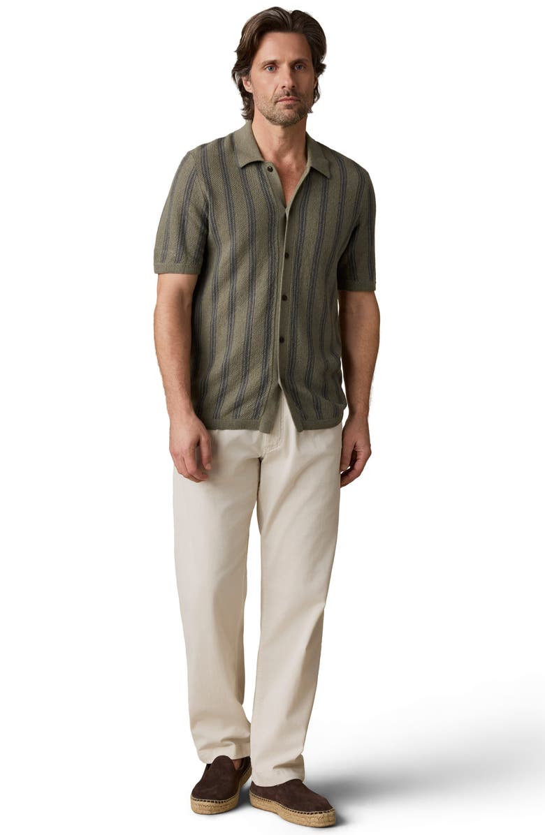 Faherty Stripe Sweater Shirt, Alternate, color, Olive Safari Stripe