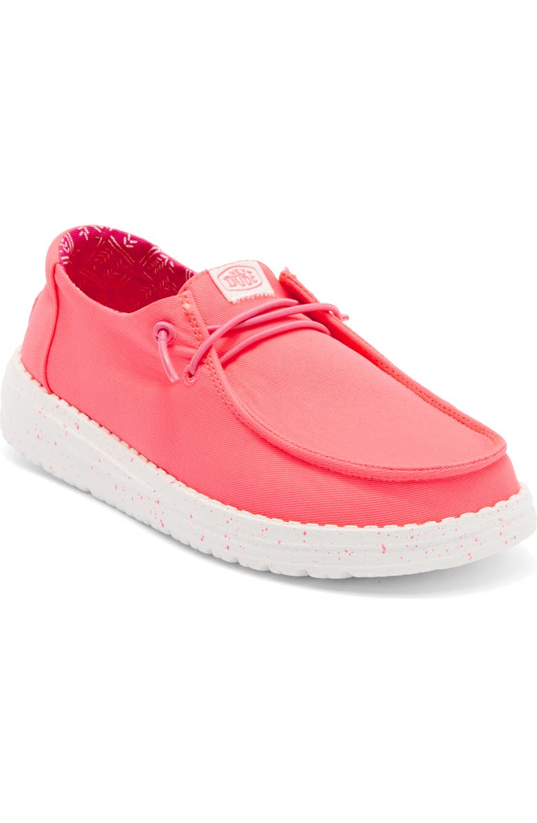 Hey Dude Kids' Wendy Washed Canvas Sneaker, Main, color, Pink