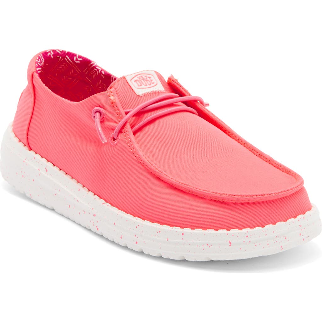 Hey Dude Kids' Wendy Washed Canvas Sneaker In Pink