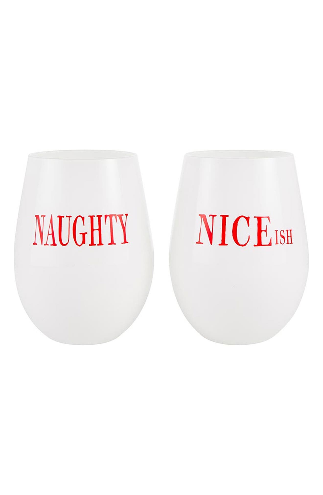 CREATIVE BRANDS Naughty & Nice Set of 2 Wine Tumblers