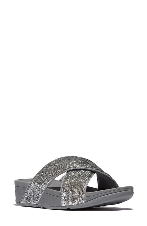 Lulu Crinkled Shimmer Sandal (Women)