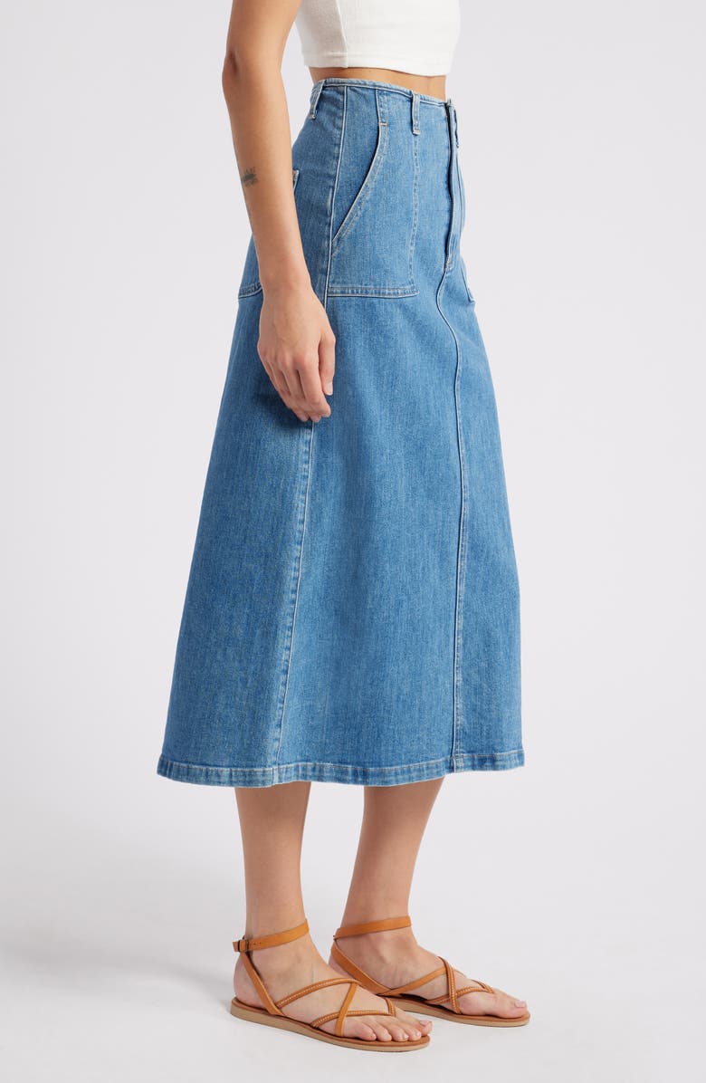 LE JEAN Jocelyn Denim Midi Skirt, Alternate, color, Desert
