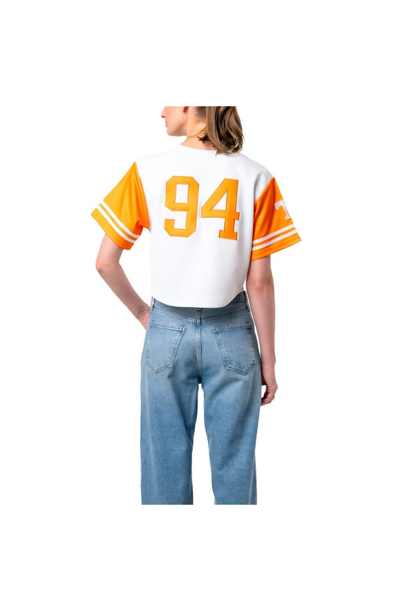 Established & Co. Women's Established & Co. White Tennessee Volunteers Baseball Jersey Cropped T-Shirt, Alternate, color,